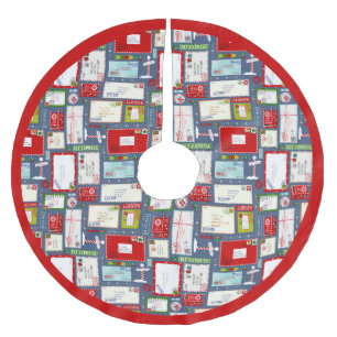 Kids Letters to Santa l Christmas Pattern Brushed Polyester Tree Skirt