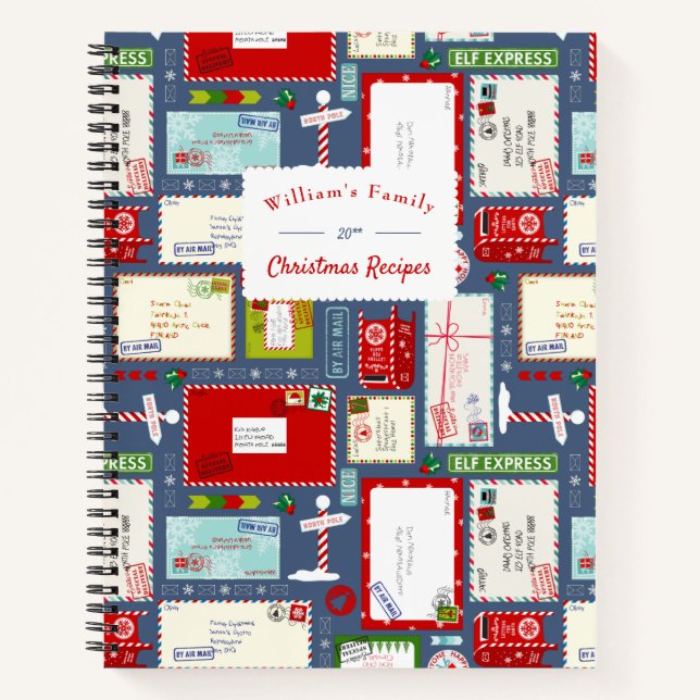 Kids Letters to Santa l Christmas Recipes Notebook (Front)