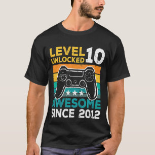 Kids Level 10 Unlocked Awesome 2012 10th Birthday  T-Shirt