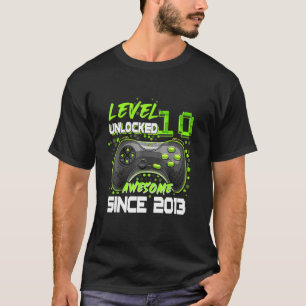 Kids Level 10 Unlocked Shirt Funny Video Gamer 10t
