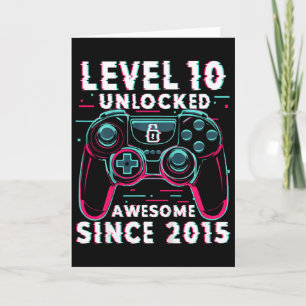 Kids Level 10 Unlocked Video Game 10th Birthday Ga Card