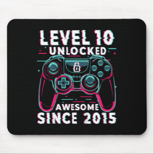 Kids Level 10 Unlocked Video Game 10th Birthday Ga Mouse Pad
