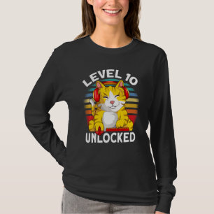 Kids Level 10 Unlocked Video Game Gamer Gaming 10t T-Shirt