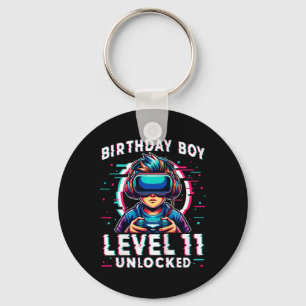 Kids Level 11 Unlocked 11 Years Old Birthday Gamer Keychain