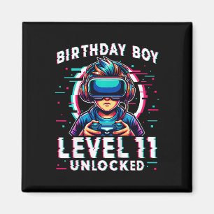 Kids Level 11 Unlocked 11 Years Old Birthday Gamer Magnet