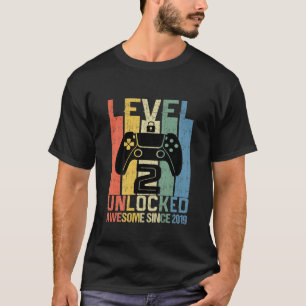 Kids Level 2 Unlocked Birthday Gamer Awesome Since T-Shirt