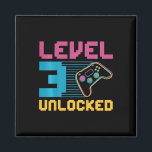 Kids Level 3 Unlocked Gaming Birthday  Magnet<br><div class="desc">Kids Level 3 Unlocked Gaming Birthday</div>