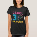 Kids Level 3 Unlocked Gaming Birthday  T-Shirt<br><div class="desc">Kids Level 3 Unlocked Gaming Birthday</div>
