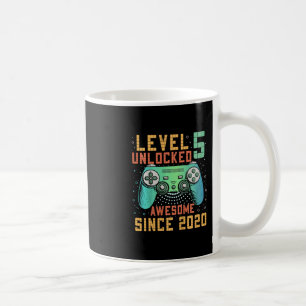 Kids Level 5 Unlocked 5th Birthday 5 Year Old Boy Coffee Mug