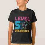 Kids Level 5 Unlocked Gaming Birthday  T-Shirt<br><div class="desc">Kids Level 5 Unlocked Gaming Birthday</div>