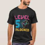 Kids Level 5 Unlocked Gaming Birthday  T-Shirt<br><div class="desc">Kids Level 5 Unlocked Gaming Birthday</div>