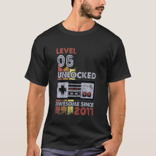 Kids Level 6 Unlocked Gamer 6th Birthday  Video Ga T-Shirt