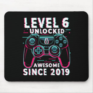 Kids Level 6 Unlocked Video Game 6th Birthday Game Mouse Pad