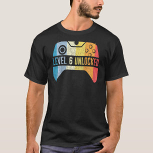 Kids Level 6 Unlocked Video Gamer 6th Birthday Dec T-Shirt