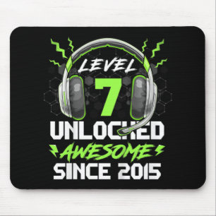 Kids Level 7 Unlocked Awesome Since 2015 7th Birth Mouse Pad