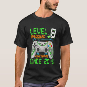 Kids Level 8 Unlocked Awesome 2015 8th Birthday Bo T-Shirt