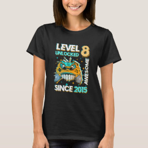Kids Level 8 Unlocked Awesome 2015 Video Game 8th T-Shirt