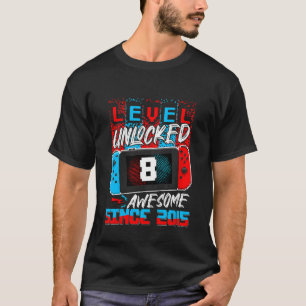 Kids Level 8 Unlocked Awesome 2015 Video Game 8th T-Shirt