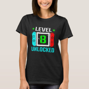 Kids Level 8 unlocked Gamer 8th Birthday Video Ga T-Shirt