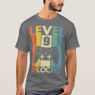 Kids Level 9 Unlocked Shirt Funny Video Gamer
