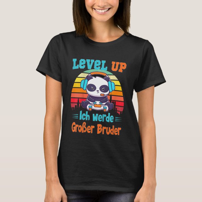 Kids Level Up Big Brother Family Baby Brother T-Shirt (Front)