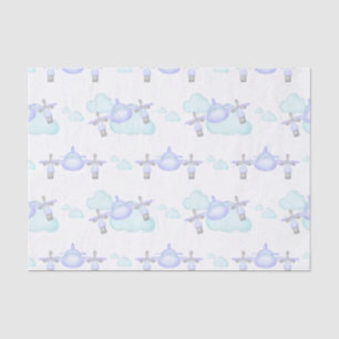 Kids Lilac Airplane Flying Aviation Birthday Tissue Paper