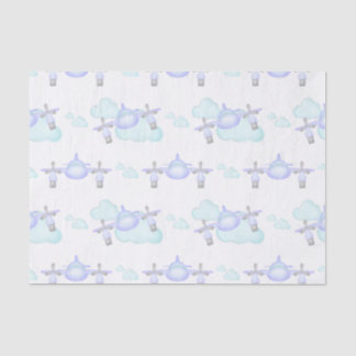 Kids Lilac Airplane Flying Aviation Birthday Tissue Paper