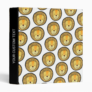 Kids Lion Jungle Animal Pattern Binder