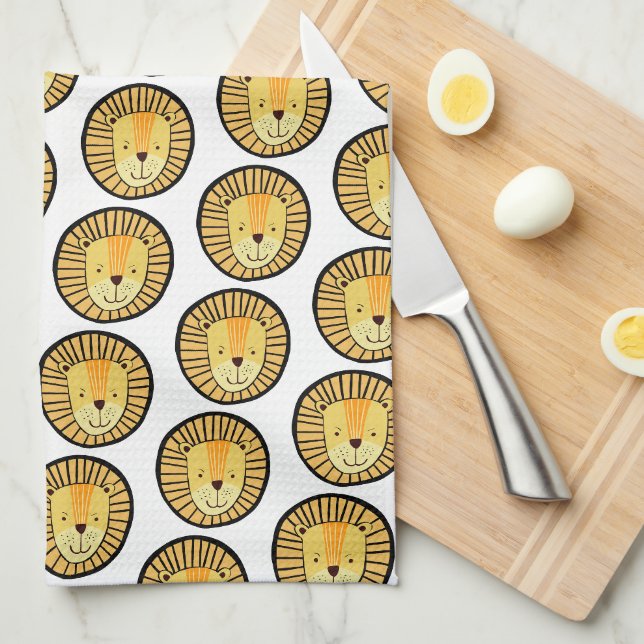 Kids Lion Jungle Animal Pattern Kitchen Towel (Quarter Fold)