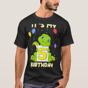 Kids Little Crocodile Aligator 5th Birthday My Bir T-Shirt