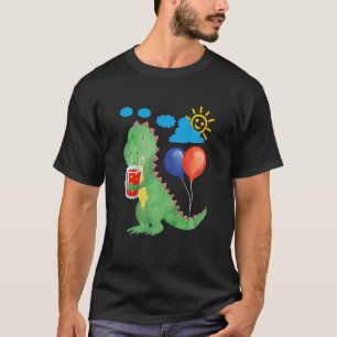 Kids Little cute dinosaur with refreshment drink f T-Shirt
