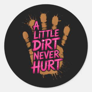 Kids Little Dirt Hurt Mud Run Mudder Trail Runner Classic Round Sticker