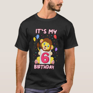 Kids Little Lion 6th Birthday My Birthday T-Shirt