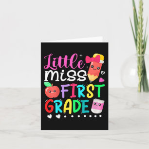 Kids Little Miss First Grade  Back To School 1st G Card