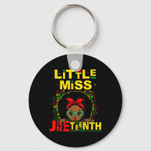 Kids Little Miss Juneteenth Black Girl Melanin Cut Keychain