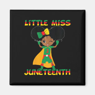 Kids Little Miss Juneteenth Cute Black Girl Melani Magnet