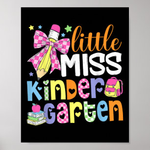 Kids Little Miss Kindergarten Girl Back To School  Poster
