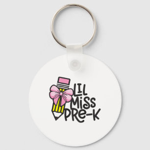 Kids Little Miss Pre-k Shirt Ck To School Pre Kind Keychain