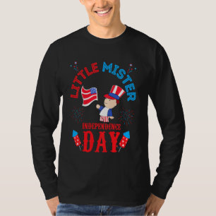 Kids Little Mister Independence Day Patriotic Todd T-Shirt