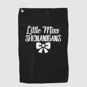 Kids Little Ms Shenanigans Cute St Patricks Day Ki Golf Towel