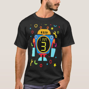 Kids Little Robot Birthday 3rd Birthday Technician T-Shirt