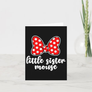 Kids Little Sister Mouse Bow Family Vacation -yout Card