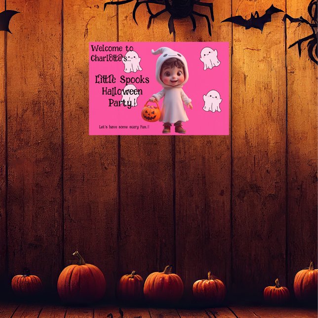 Kids Little Spooks Halloween Party Poster (Little Spooks Halloween Party Wall Poster)
