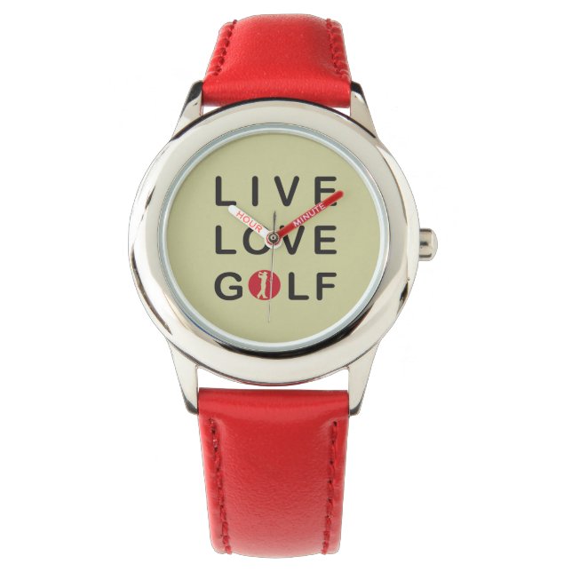 Kids live love golf watch. watch (Front)