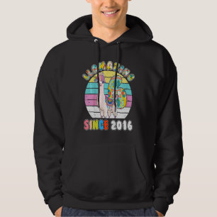 Kids Llama Girl 6 Year Old Llamazing Alpaca Birthd Hoodie