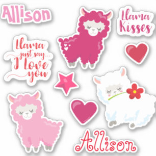 Kids Llama Love Personalized Fun set