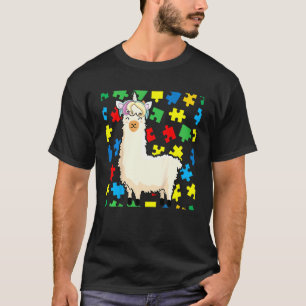 Kids Llamacorn Autism Awareness Llama Unicorn Puzz T-Shirt