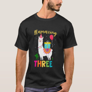 Kids Llamazing Three 3 Years Llama Birthday Tee