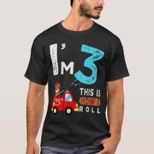 Kids loader 3rd Birthday Party  Three Year for Tod T-Shirt