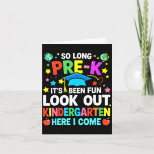 Kids long pre k graduation kindergarten here come card